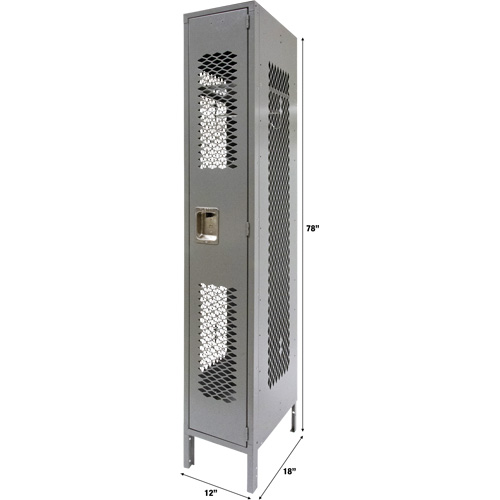 Casiers ventil&eacute;s, 12" x 18" x 78", Acier, Gris, D&eacute;mont&eacute;, Perfor&eacute; Helyx Safety & Industrial Supplies