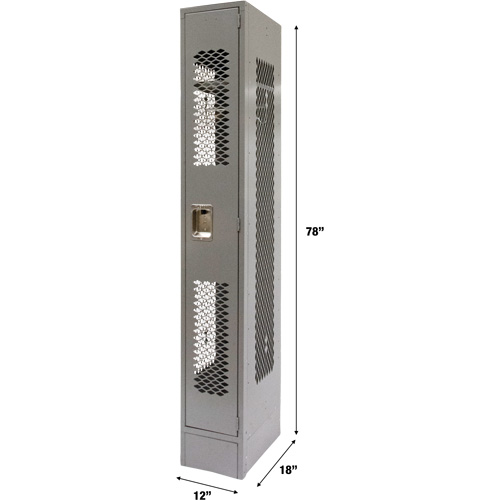 Casiers ventil&eacute;s, 12" x 18" x 78", Acier, Gris, D&eacute;mont&eacute;, Perfor&eacute; Helyx Safety & Industrial Supplies