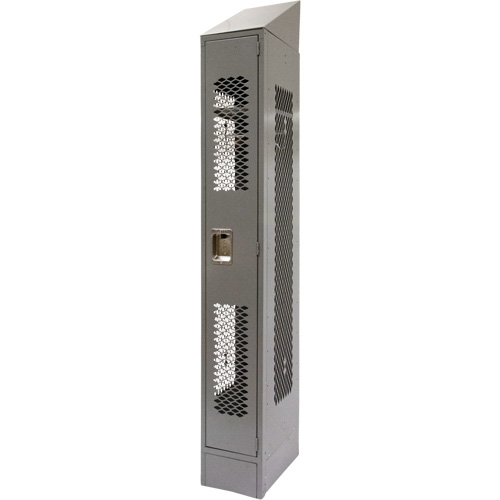 Vented Lockers, 12" x 18" x 88", Steel, Grey, Knocked Down, Perforated Helyx Safety & Industrial Supplies