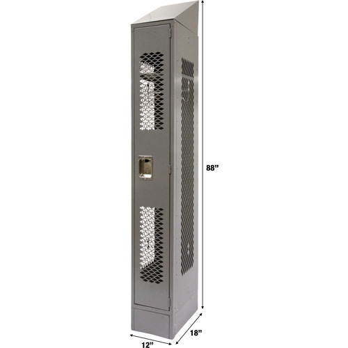 Vented Lockers, 12" x 18" x 88", Steel, Grey, Knocked Down, Perforated Helyx Safety & Industrial Supplies