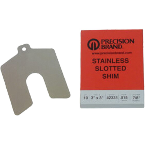 Slotted Shim Assortments, 2" L x 0.001"- 0.125" Thickness, 2" W, Stainless Steel Helyx Safety & Industrial Supplies