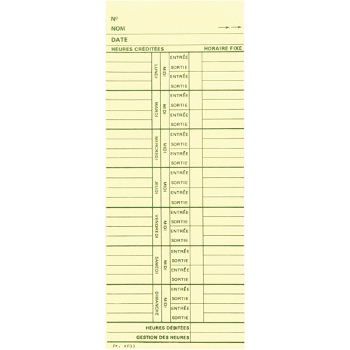 Cartes de temps Helyx Safety & Industrial Supplies