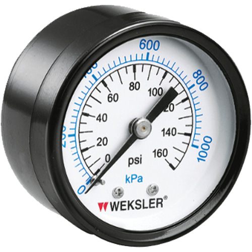 Manom&egrave;tre sec,  1-1/2", 0 - 160 psi, Fixation arri&egrave;re, Analogique Helyx Safety & Industrial Supplies