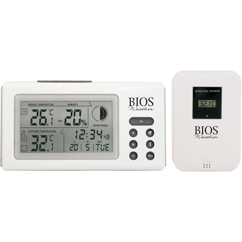 Indoor/Outdoor Thermometers With Clock, Contact, Digital, 32 to 122°F (0 to 50°C) Helyx Safety & Industrial Supplies