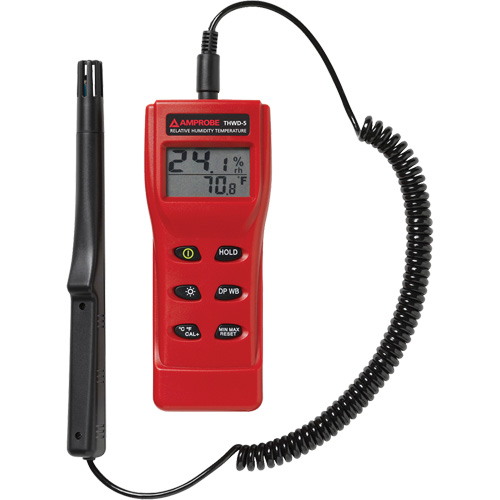 Appareil de mesure de l'humidit&eacute; relative et de la temp&eacute;rature THWD-5, 0,0% - 100% RH, 14°- 140° F ( -10° - 60° C ) Helyx Safety & Industrial Supplies