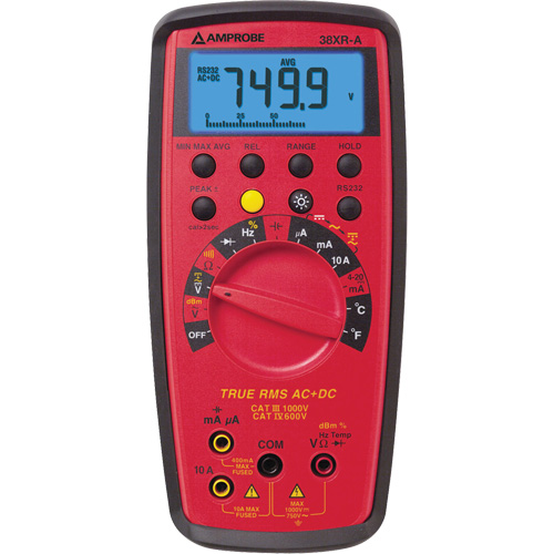 Multim&egrave;tre num&eacute;rique 38XR-A, Tension c.a./c.c., Courant c.a./c.c. Helyx Safety & Industrial Supplies