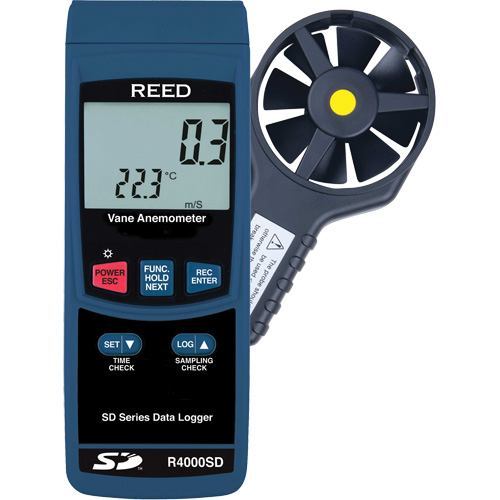 Thermo-Anemometer, Data Logging, 0.4 - 30 m/sec Air Velocity Range Helyx Safety & Industrial Supplies