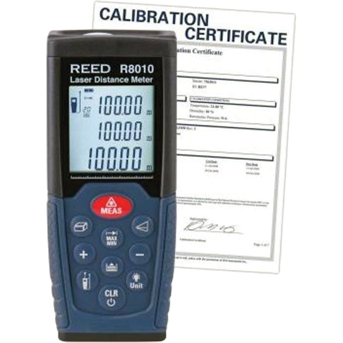 Laser Distance Meter with Calibration Certificate, 1.92" - 328' (5 cm - 100 m) Range, Digital (Electronic) Helyx Safety & Industrial Supplies