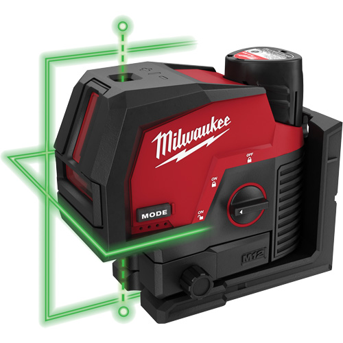 M12 Green Cross Line and Plumb Points Cordless Laser Kit Helyx Safety & Industrial Supplies