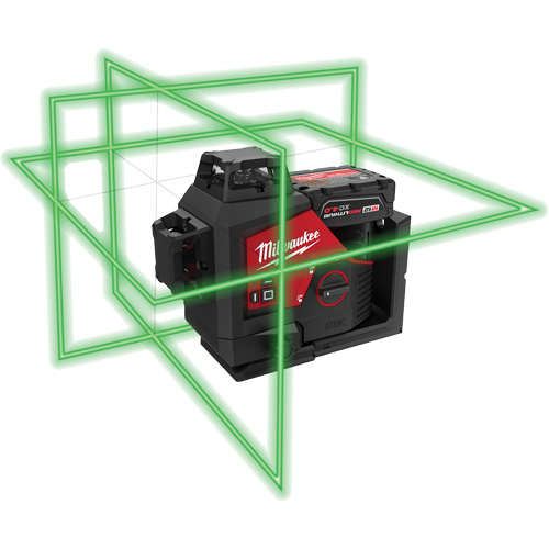 Ensemble de laser vert 360 degr&eacute;s &agrave; trois plans M12, 125' (38,1 m), 530 N.m Helyx Safety & Industrial Supplies