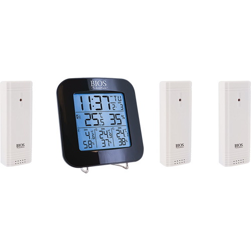 Station m&eacute;t&eacute;orologique sans fil avec 3 capteurs, Sans contact, Num&eacute;rique, 40-158°F (-40-70°C) Helyx Safety & Industrial Supplies