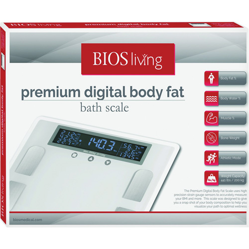 Premium Digital Body Fat Scale, 441 lbs. Cap., 100 g Graduations Helyx Safety & Industrial Supplies
