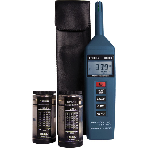 N&eacute;cessaire de thermo-hygrom&egrave;tre, 0,0% - 100% RH, -4°- 140° F (-20° - 60° C) Helyx Safety & Industrial Supplies