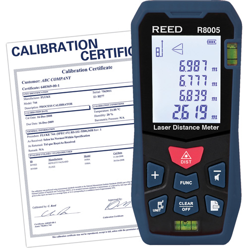 Laser Distance Meter with Calibration Certificate, 0' - 164' (0 m - 50 m) Range, Digital (Electronic) Helyx Safety & Industrial Supplies