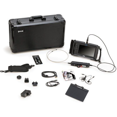 Ensemble de vid&eacute;oscope avec longue sonde de cam&eacute;ra &agrave; articulation bidirectionnelle de 4,5 mm × 1 m, 7" Affichage, 1024 x 600 pixels Helyx Safety & Industrial Supplies