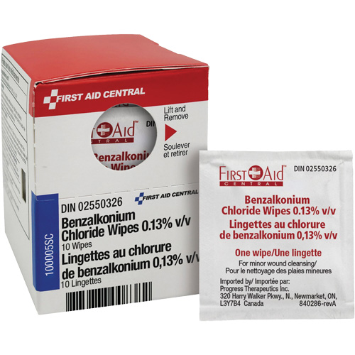 SmartCompliance Refill Benzalkonium Chloride Wipes 0.13% v/v, Towelette, Antiseptic Helyx Safety & Industrial Supplies