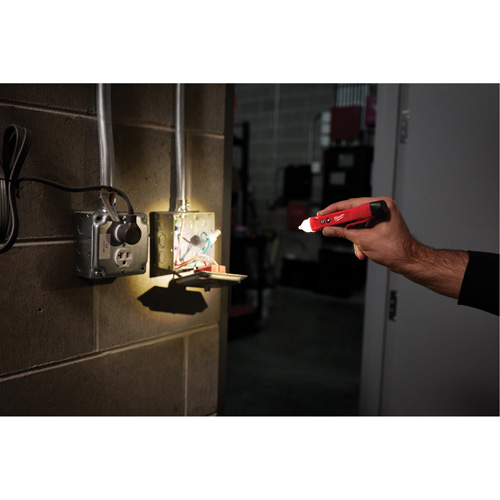 Voltage Detector with LED & GFCI Receptacle Tester Kit, 50 V - 1000 V, Display & Sound Alert Helyx Safety & Industrial Supplies