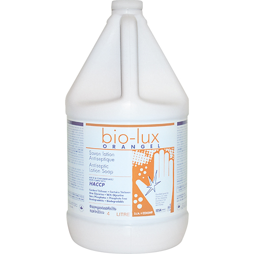 Savon liquide antimicrobien Orangel Bio-Lux , Liquide, 4 L, Parfum&eacute; Helyx Safety & Industrial Supplies
