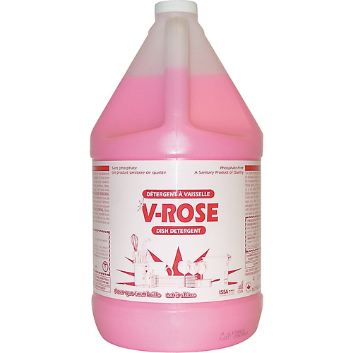 D&eacute;tergent liquide pour vaisselle V-Rose, Liquide, 4 L, Fraîcheur Helyx Safety & Industrial Supplies