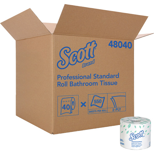 Scott&reg; Bathroom Tissue, 2 Ply, 550 Sheets/Roll, White Helyx Safety & Industrial Supplies