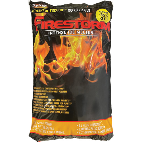 Firestorm Intense Ice Melters, Bag, 44 lbs. (20 kg), -35°C (-31°F) Melting Point Helyx Safety & Industrial Supplies