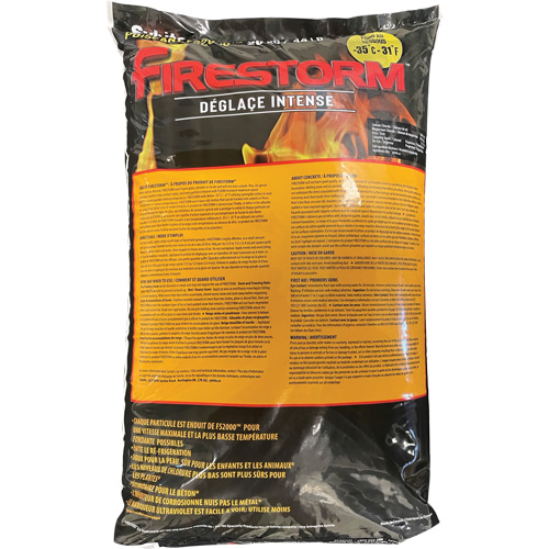 Firestorm Intense Ice Melters, Bag, 44 lbs. (20 kg), -35°C (-31°F) Melting Point Helyx Safety & Industrial Supplies