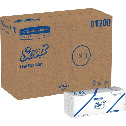 Essuie-mains Scott &agrave; pli simple, 1 pli, 10-1/2" lo x 9-3/10" la, 250 /pqt Helyx Safety & Industrial Supplies