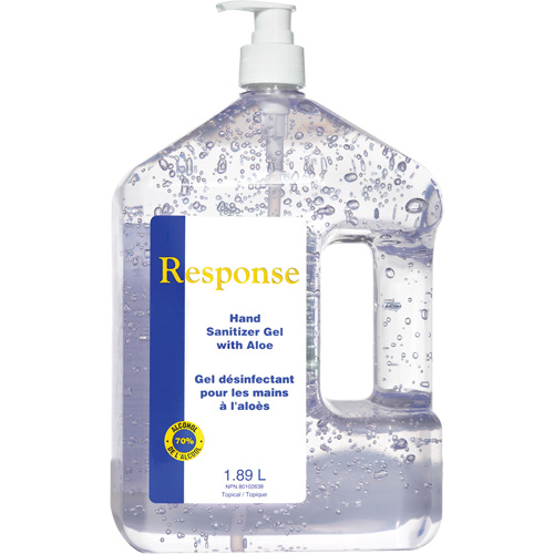 Response&reg; Hand Sanitizer Gel with Aloe, 1890 ml, Pump Bottle, 70% Alcohol Helyx Safety & Industrial Supplies