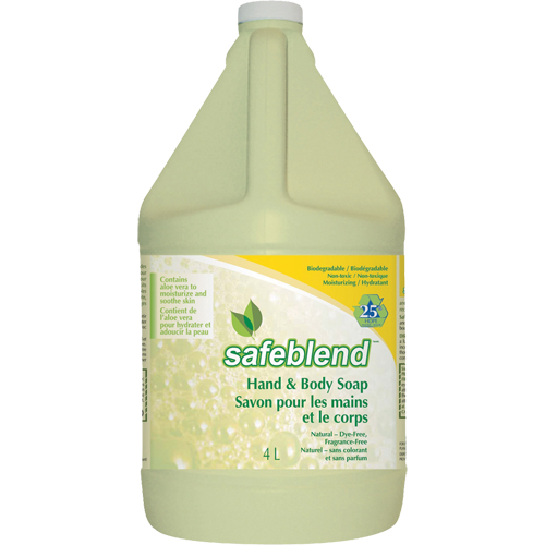 Hand & Body Soap, Liquid, 4 L, Unscented Helyx Safety & Industrial Supplies