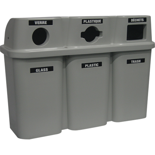 Recycling Containers Bullseye, Curbside, Plastic, 3 x 22 US Gal. Helyx Safety & Industrial Supplies