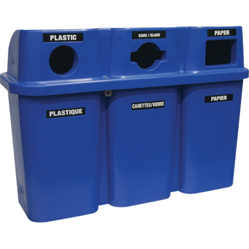 Recycling Containers Bullseye, Curbside, Plastic, 3 x 22 US Gal. Helyx Safety & Industrial Supplies