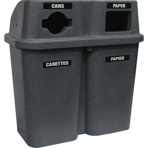 Contenants de recyclage Bullseye, Bord de rue, Plastique, 2 x 22 gal. US Helyx Safety & Industrial Supplies