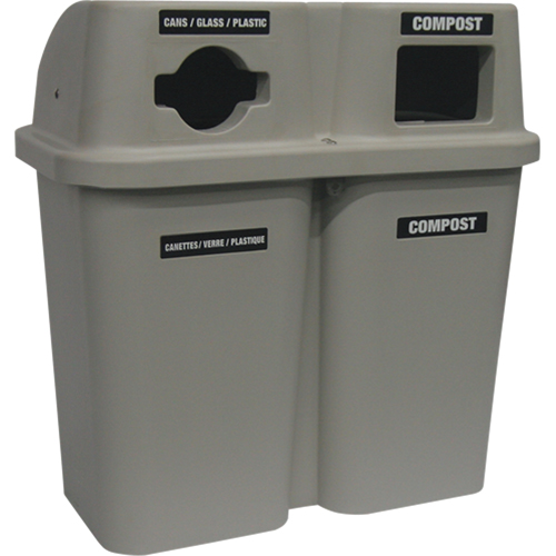 Recycling Containers Bullseye, Curbside, Plastic, 2 x 22 US gal. Helyx Safety & Industrial Supplies