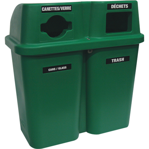 Recycling Containers Bullseye, Curbside, Plastic, 2 x 22 US gal. Helyx Safety & Industrial Supplies