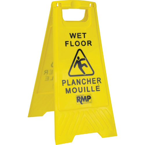 Safety Wet Floor Sign, Bilingual with Pictogram Helyx Safety & Industrial Supplies