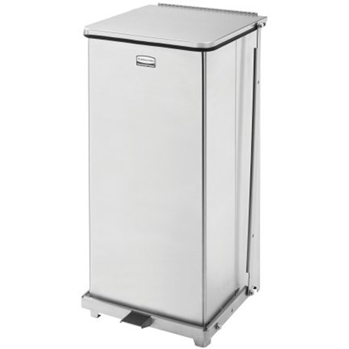 Defenders&reg; Square Step Can with Liner, Stainless Steel, 13 US gal. Capacity Helyx Safety & Industrial Supplies