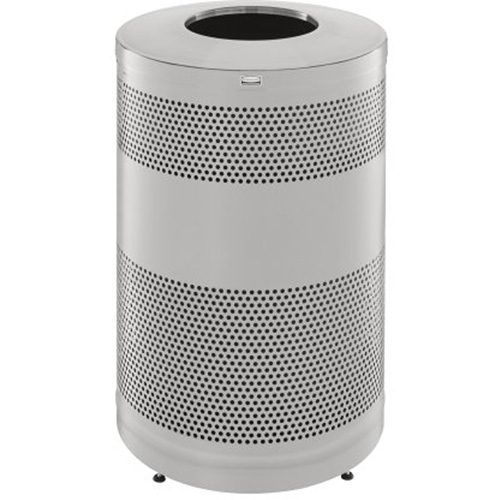 Poubelle d&eacute;corative &agrave; dessus ouvert classique, Acier inoxydable, Capacit&eacute; 51 gal. US Helyx Safety & Industrial Supplies