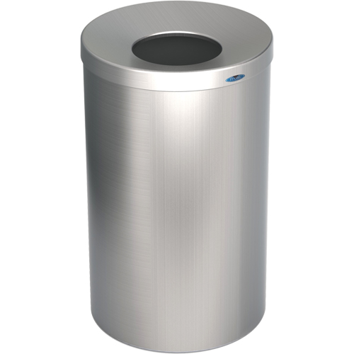 Lobby Waste Receptacle, Stainless Steel, 33 US gal. Helyx Safety & Industrial Supplies
