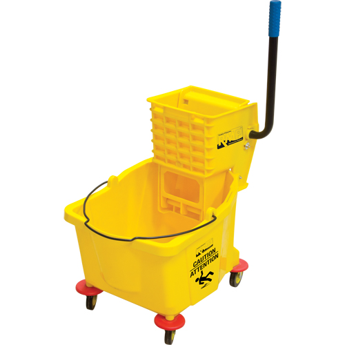 Mop Bucket and Wringer, Side Press, 9.5 US Gal.(38 Quart), Yellow Helyx Safety & Industrial Supplies