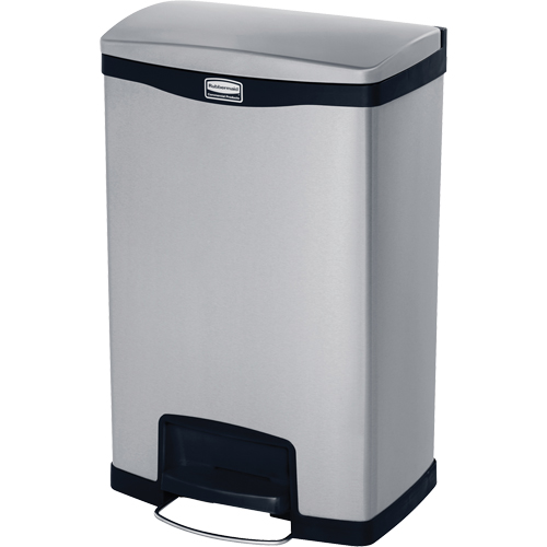 Slim Jim&reg; Waste Container, Stainless Steel, 13 US gal. Capacity Helyx Safety & Industrial Supplies
