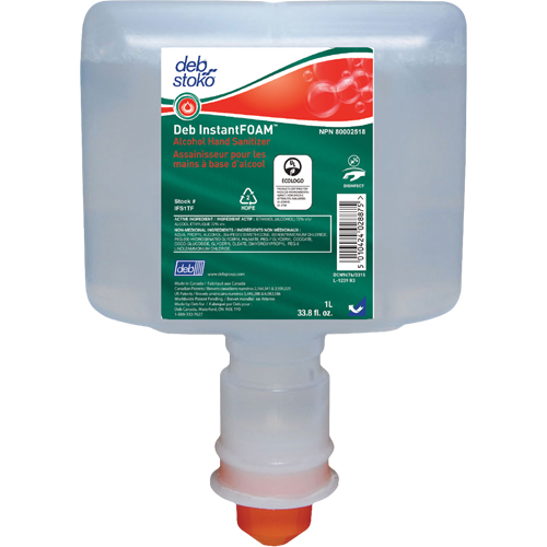 D&eacute;sinfectant InstantFOAM, 1000 ml, Cartouche de recharge, 72 alcool Helyx Safety & Industrial Supplies