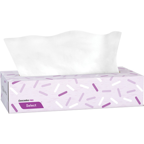 Pro Select Facial Tissue, 2 Ply, 7.3" L x 8.1" W, 100 Sheets/Box Helyx Safety & Industrial Supplies