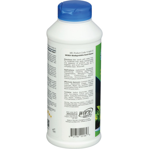 Nettoyant pour les mains biod&eacute;gradable, Poudre, 0,406 lb, Bouteille, Parfum&eacute; Helyx Safety & Industrial Supplies