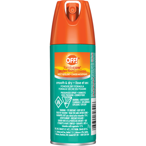Insectifuge Off! Family Care, DEET &agrave; 15 %, A&eacute;rosol, 2,5 oz. Helyx Safety & Industrial Supplies