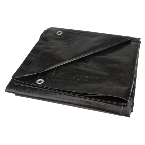 Tarp, Light Industrial Duty, Black, 6' x 8' x 8 mils Helyx Safety & Industrial Supplies