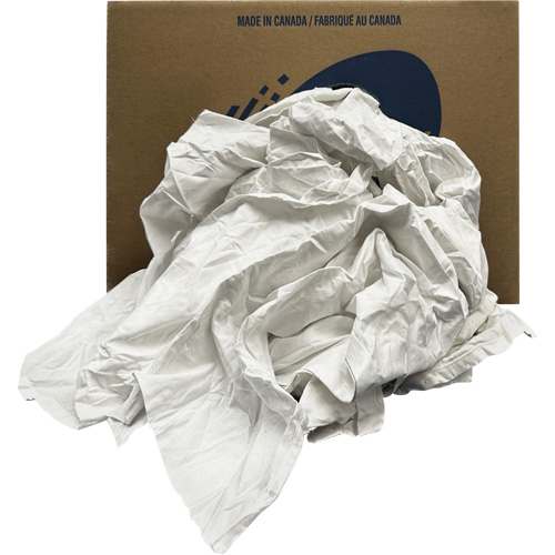 Chiffons recycl&eacute;s, Coton, Blanc, 20 lb Helyx Safety & Industrial Supplies