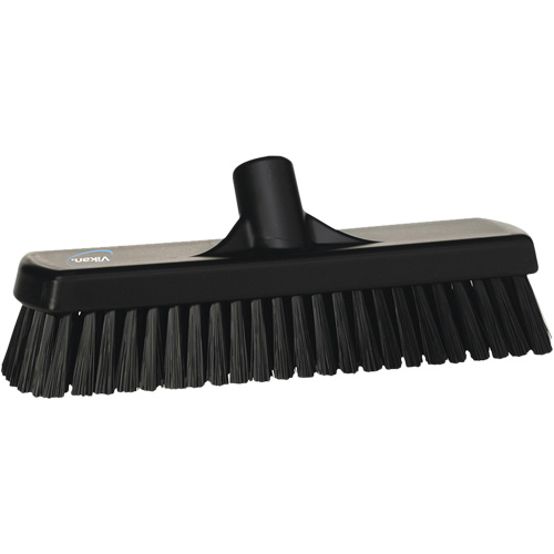 Deck & Wall Scrub Broom, Stiff Bristles, 12", Polyester, Black Helyx Safety & Industrial Supplies