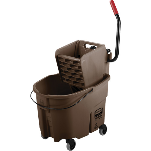WaveBrake&reg; Mop Bucket & Wringer Combo Pack, Side Press, 8.75 US Gal.(35 Quart), Brown Helyx Safety & Industrial Supplies