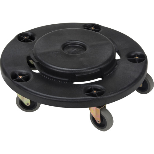 Socle roulant pour contenant &agrave; d&eacute;chets, Polypropyl&egrave;ne, Noir, Convient aux contenants 24" dia. Helyx Safety & Industrial Supplies