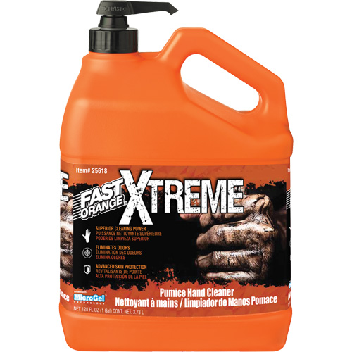 Nettoyant professionnel pour les mains Xtreme, Pierre ponce, 3,78 L, Bouteille &agrave; pompe, Orange Helyx Safety & Industrial Supplies